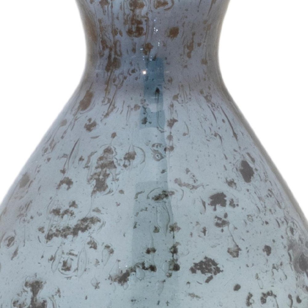 Set of Three Blue And Gray Seeded Glass Table Vases HomeRoots