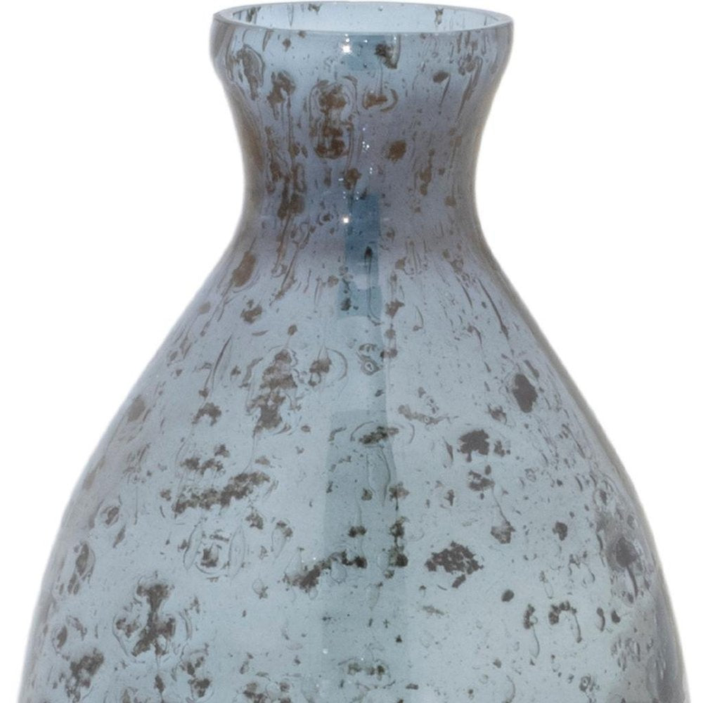 Set of Three Blue And Gray Seeded Glass Table Vases HomeRoots