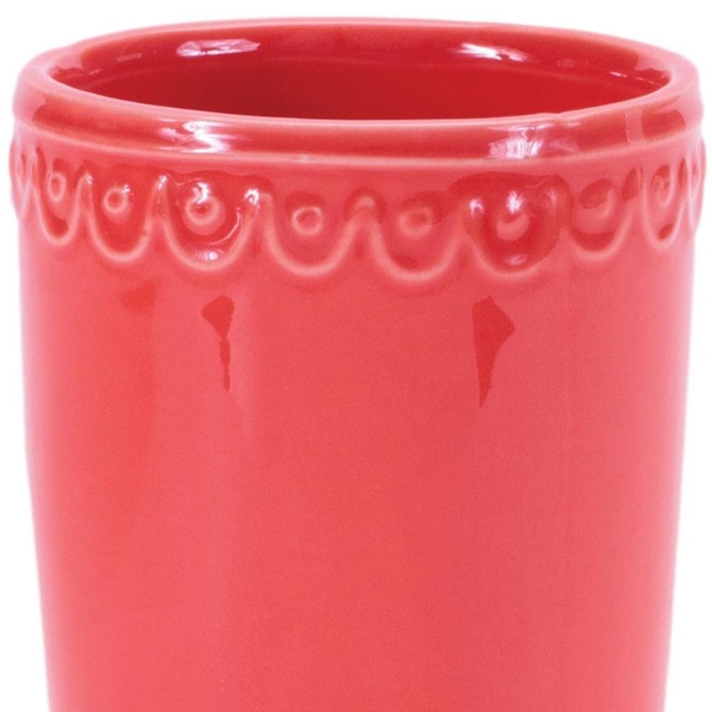 Set of Two Pink And Yellow Ceramic Rectangular Cachepots HomeRoots