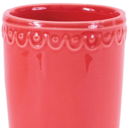 Set of Two Pink And Yellow Ceramic Rectangular Cachepots HomeRoots