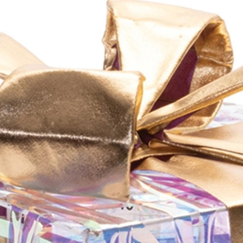 Set of Three Clear And Gold Decorative Boxes With LED HomeRoots
