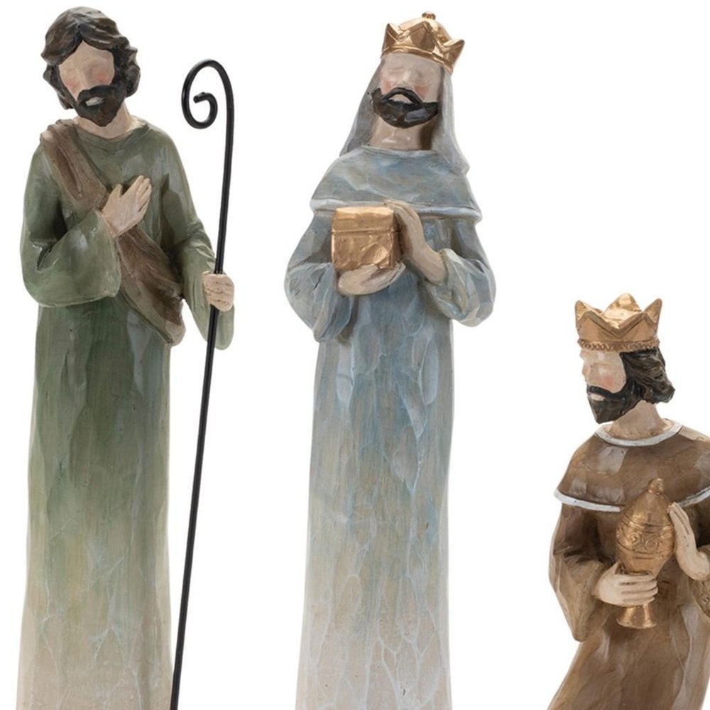 Set of Nine Beige And Gold Polyresin Figurine HomeRoots