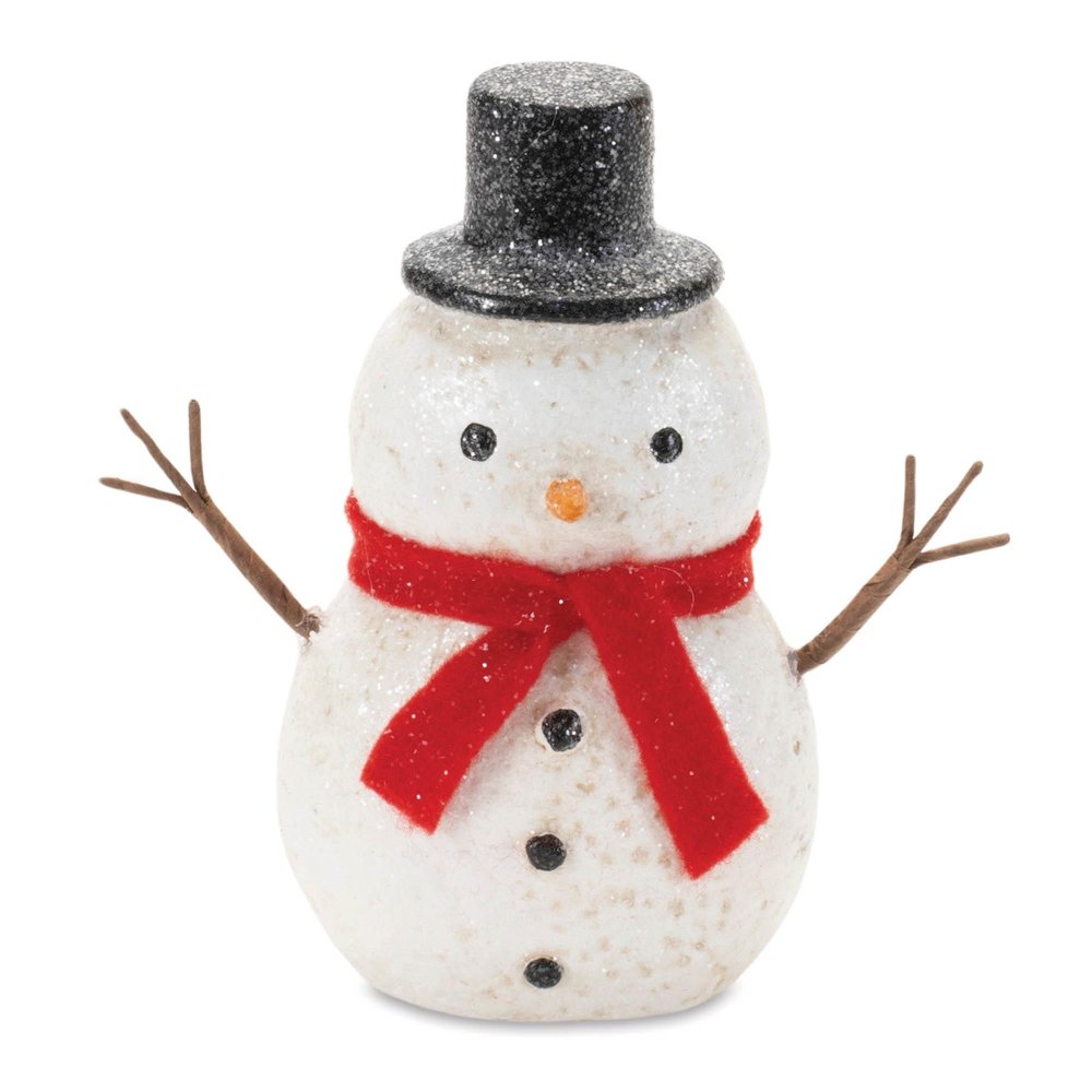 Set of Six White And Red Fabric Christmas Snowman Figurine HomeRoots