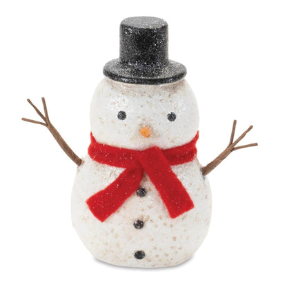 Set of Six White And Red Fabric Christmas Snowman Figurine HomeRoots