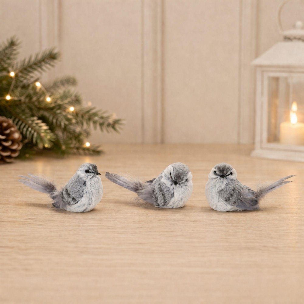 12 Gray Fabric Bird Tabletop Sculpture HomeRoots