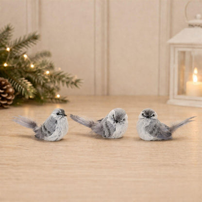 12 Gray Fabric Bird Tabletop Sculpture HomeRoots