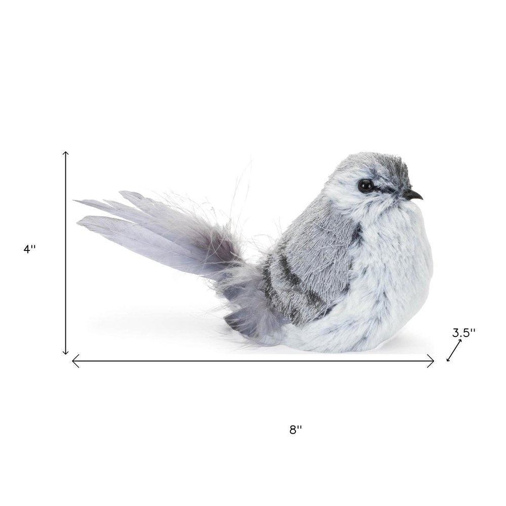 12 Gray Fabric Bird Tabletop Sculpture HomeRoots