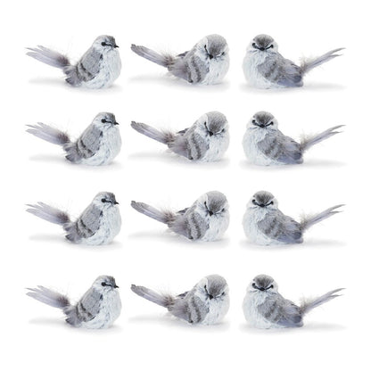 12 Gray Fabric Bird Tabletop Sculpture HomeRoots