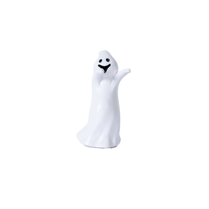 Set of Three White Polyresin Halloween Ghost Figurines HomeRoots