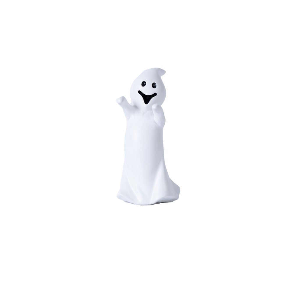 Set of Three White Polyresin Halloween Ghost Figurines HomeRoots