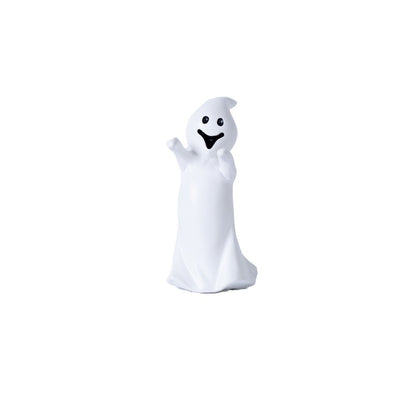 Set of Three White Polyresin Halloween Ghost Figurines HomeRoots