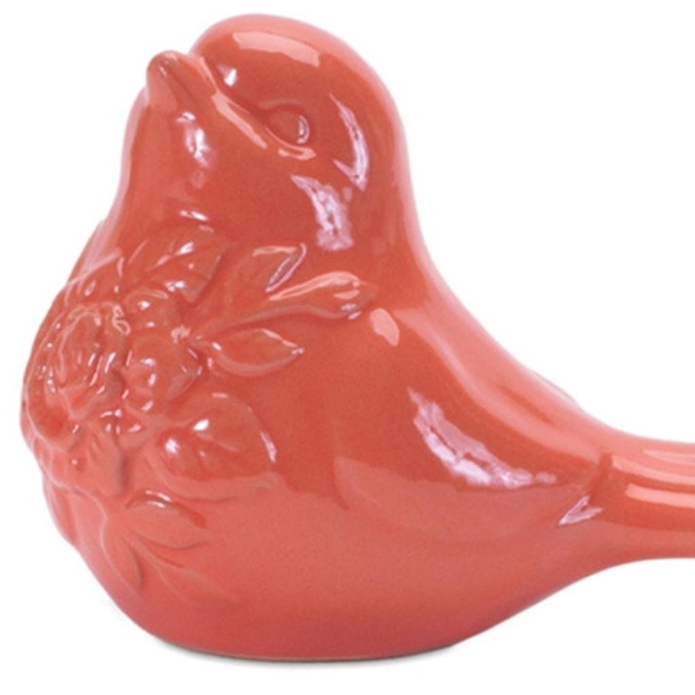 Set of Six Pink Ceramic Bird Figurine HomeRoots