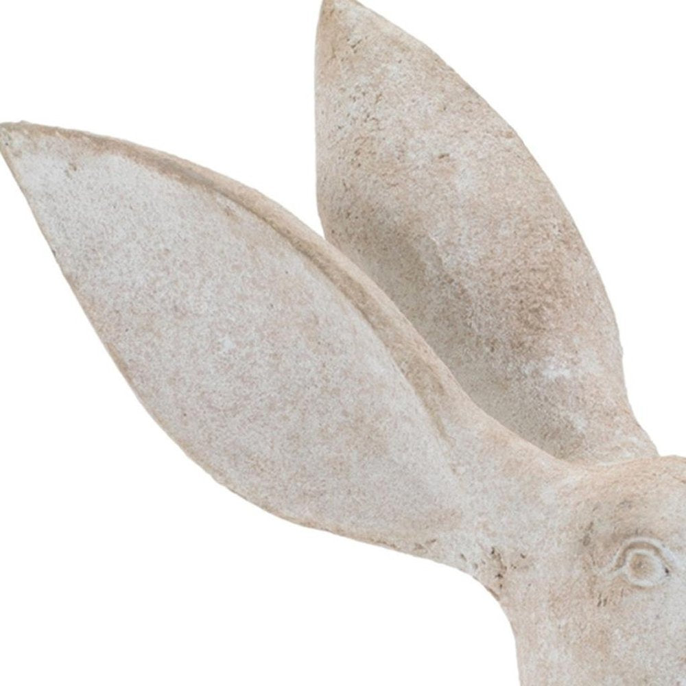 Set of Four Beige Resin Bunny Rabbit Figurines HomeRoots
