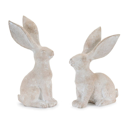 Set of Four Beige Resin Bunny Rabbit Figurines HomeRoots