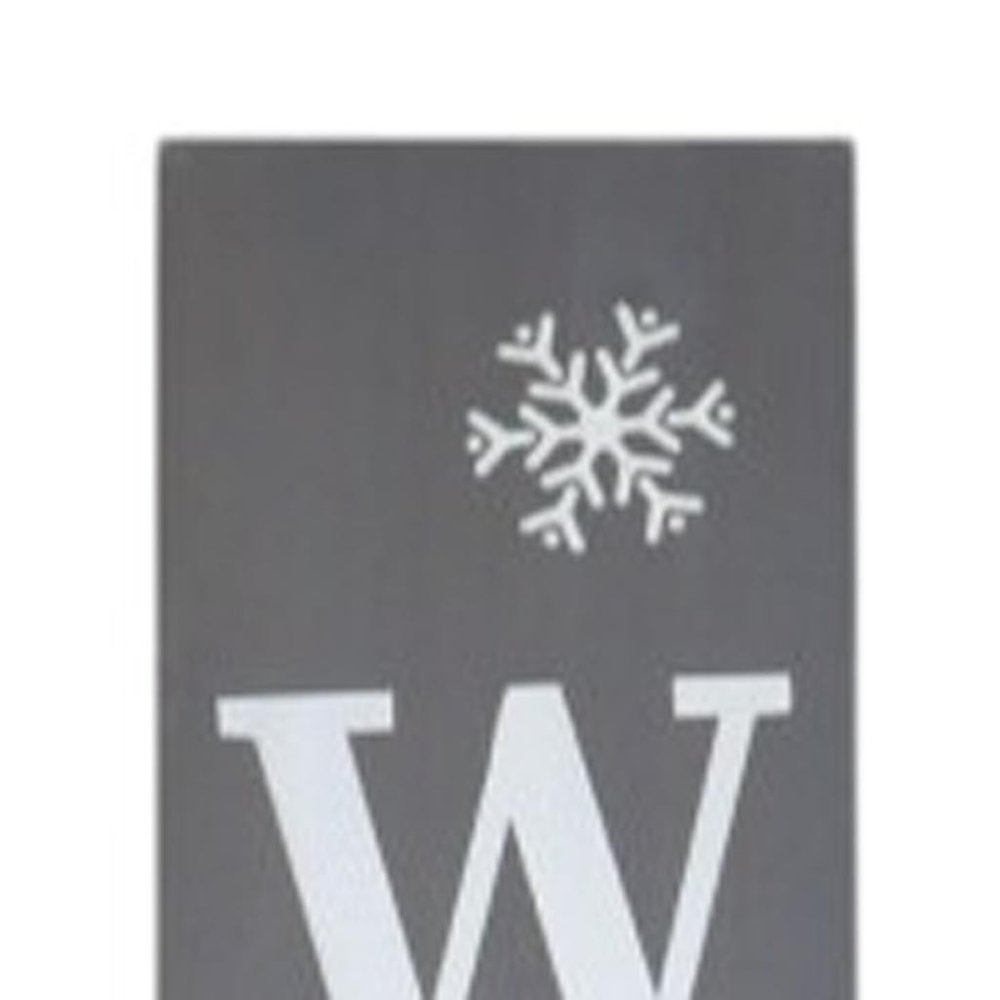 72" Gray And White Solid Wood Welcome Christmas Snowman Porch Sign HomeRoots