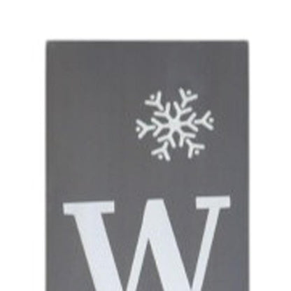 72" Gray And White Solid Wood Welcome Christmas Snowman Porch Sign HomeRoots