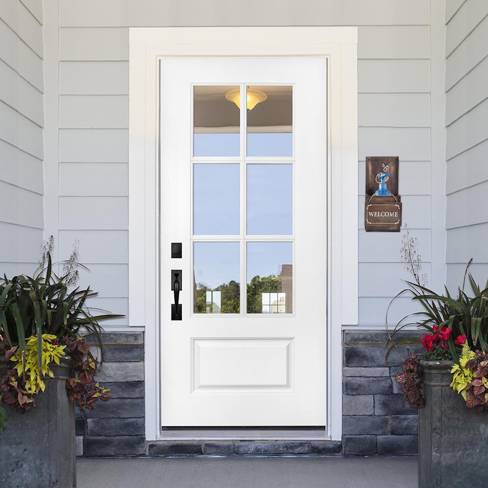 4" Set of Two Brown And White Solid Wood Welcome Please Sanitize Porch Sign HomeRoots