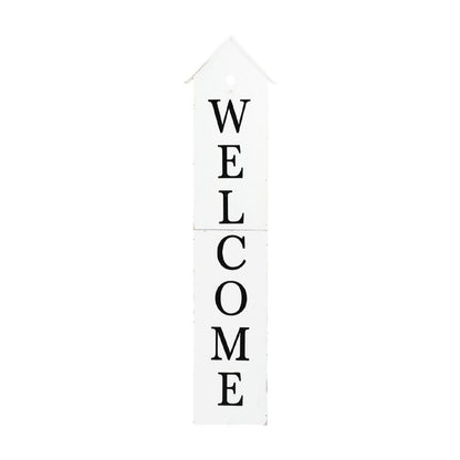 48" White And Black Solid Wood Birdhouse Welcome Porch Sign HomeRoots