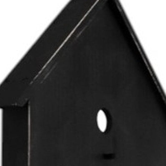 48" Black And White Solid Wood Birdhouse Welcome Porch Sign