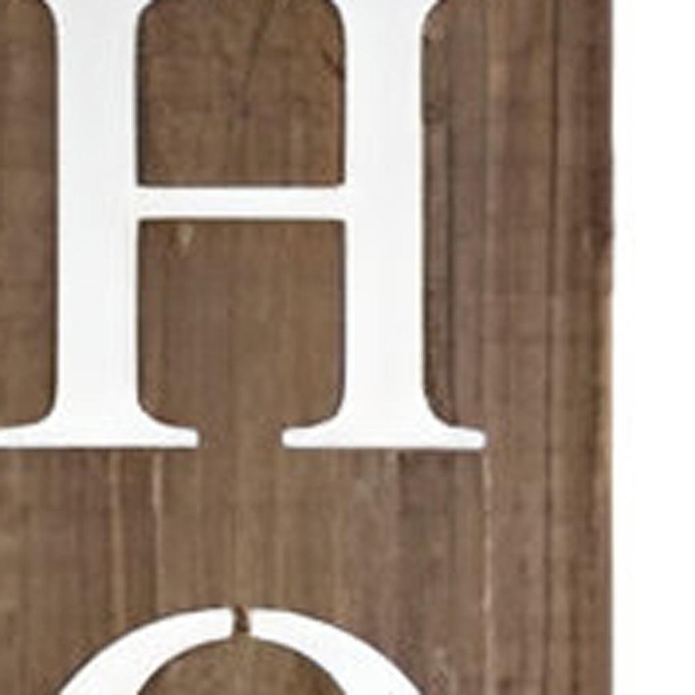 72" Brown And White Solid Wood Home Sweet Home Porch Sign HomeRoots