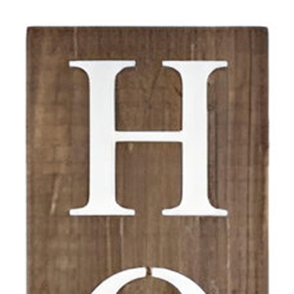 72" Brown And White Solid Wood Home Sweet Home Porch Sign HomeRoots