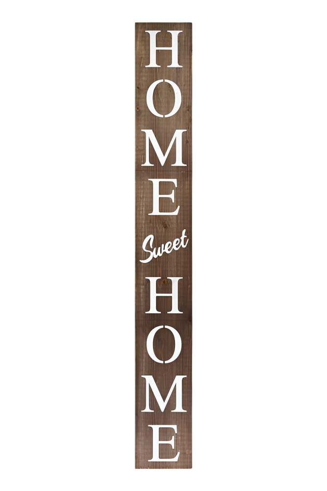 72" Brown And White Solid Wood Home Sweet Home Porch Sign HomeRoots