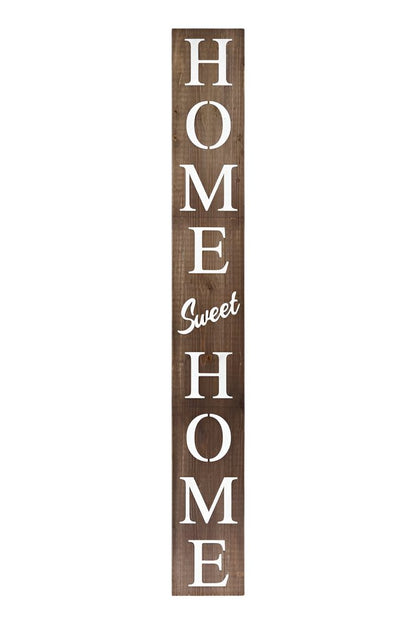 72" Brown And White Solid Wood Home Sweet Home Porch Sign HomeRoots