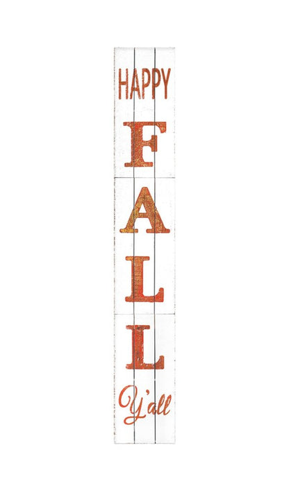 72" White And Orange Solid Wood Happy Fall Porch Sign HomeRoots