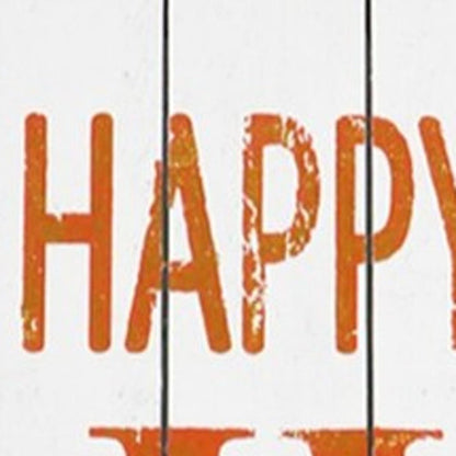 72" White Solid Wood Rustic Happy Harvest Porch Sign HomeRoots