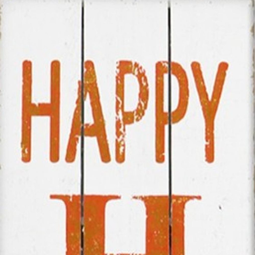 72" White Solid Wood Rustic Happy Harvest Porch Sign HomeRoots