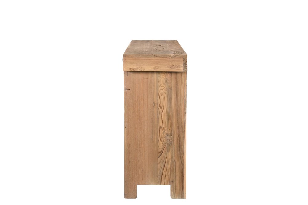 72" Natural Solid Wood Three Drawer Sideboard with Five Doors HomeRoots