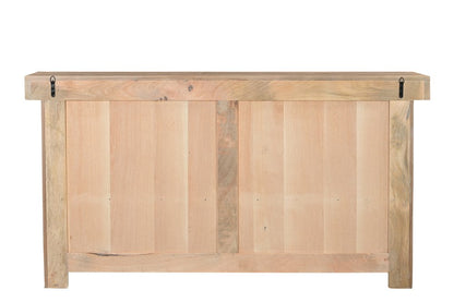 72" Natural Solid Wood Three Drawer Sideboard with Five Doors HomeRoots
