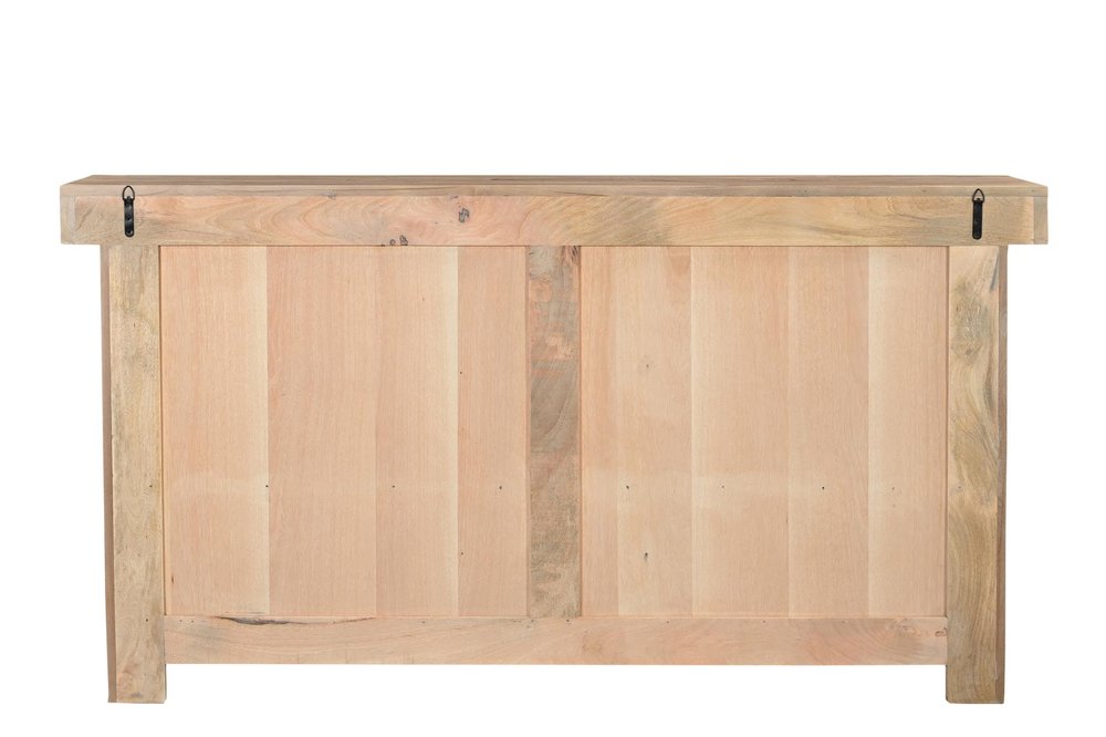 72" Natural Solid Wood Three Drawer Sideboard with Five Doors HomeRoots