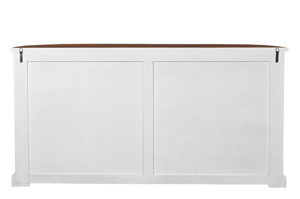 69" White And Brown Solid Wood Carved Geometric Four Drawer Four Door Sideboard HomeRoots