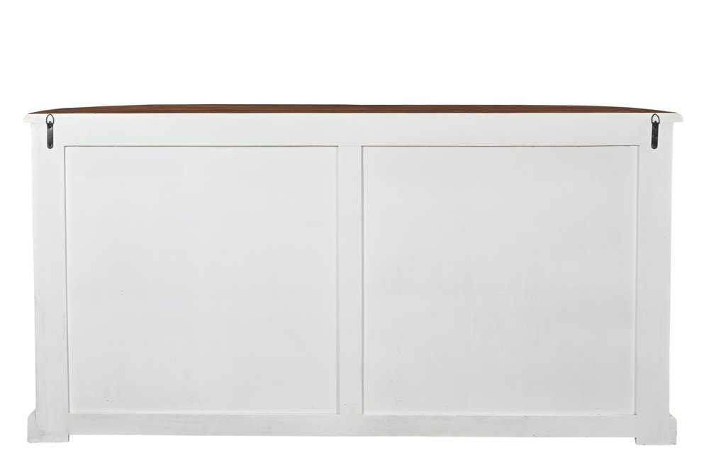 69" White And Brown Solid Wood Carved Geometric Four Drawer Four Door Sideboard HomeRoots