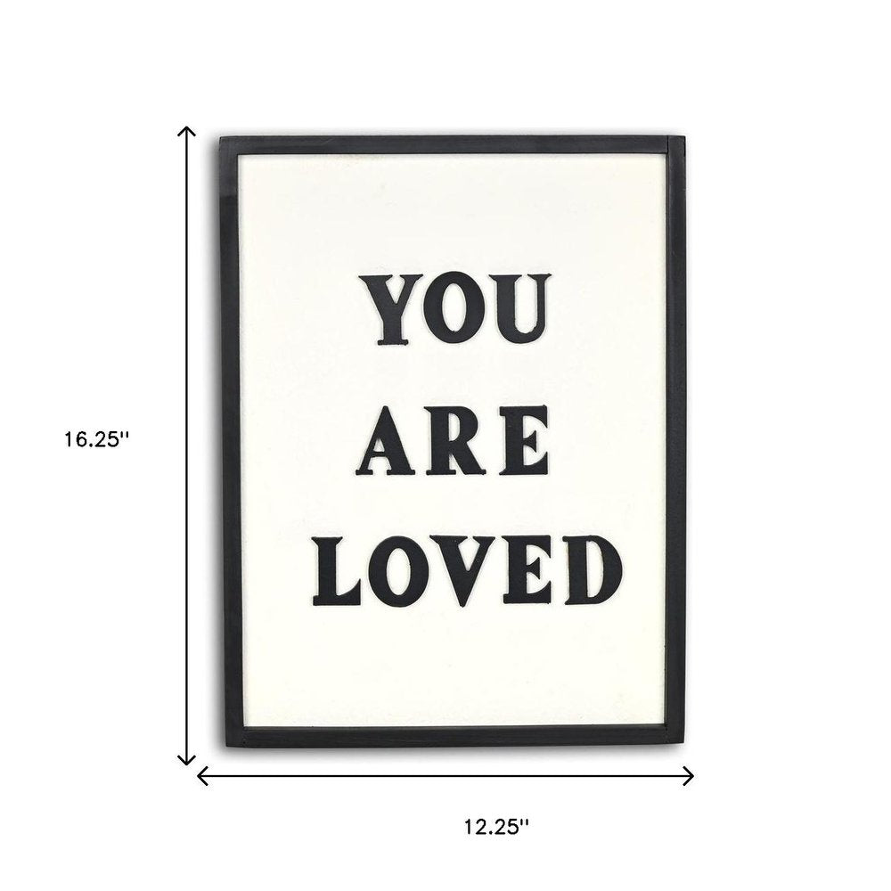 16" X 12" Black And White You Are Loved Framed Wall Decor — view 9