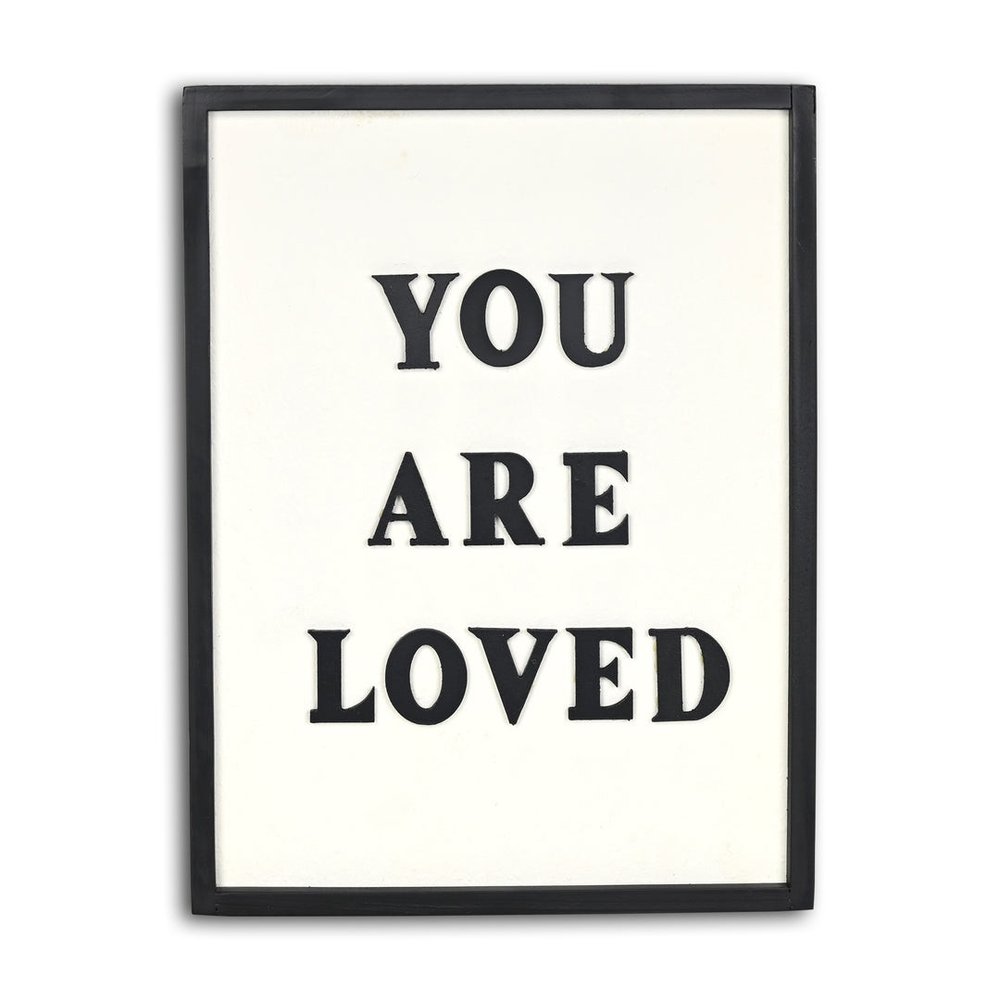 16" X 12" Black And White You Are Loved Framed Wall Decor — view 1