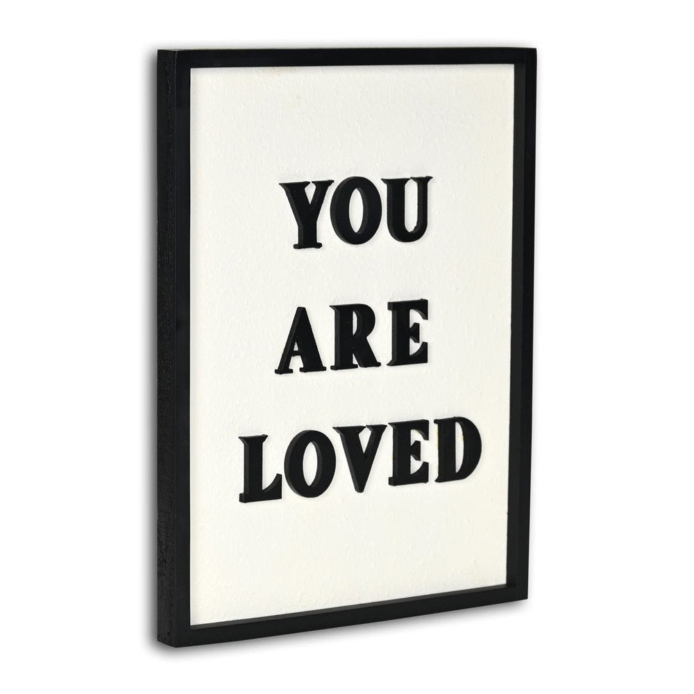 16" X 12" Black And White You Are Loved Framed Wall Decor — view 2