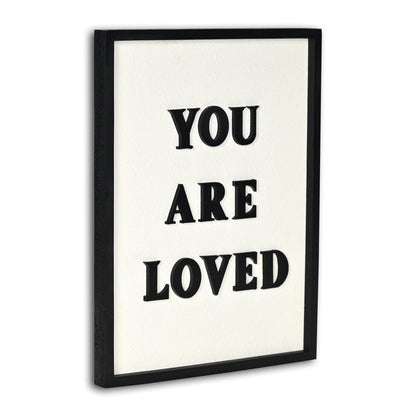 16" X 12" Black And White You Are Loved Framed Wall Decor