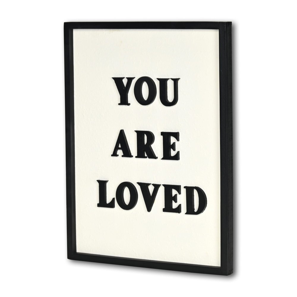 16" X 12" Black And White You Are Loved Framed Wall Decor