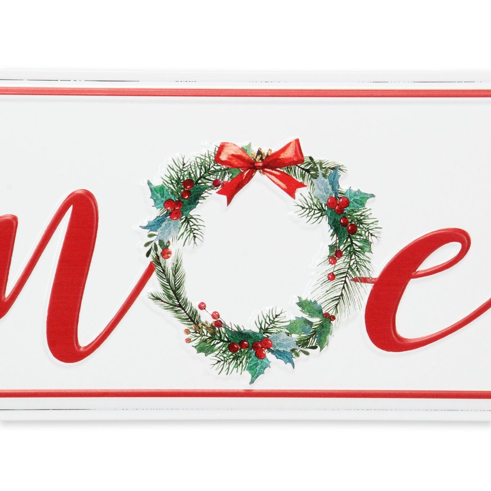 7" X 19" White and Red Christmas Noel Metal Wall Decor — view 5