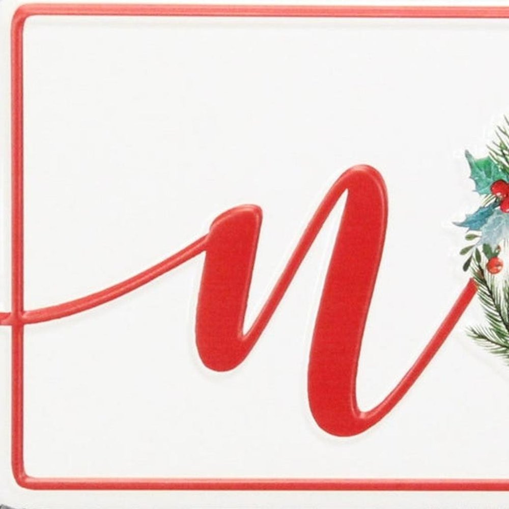 7" X 19" White and Red Christmas Noel Metal Wall Decor — view 7