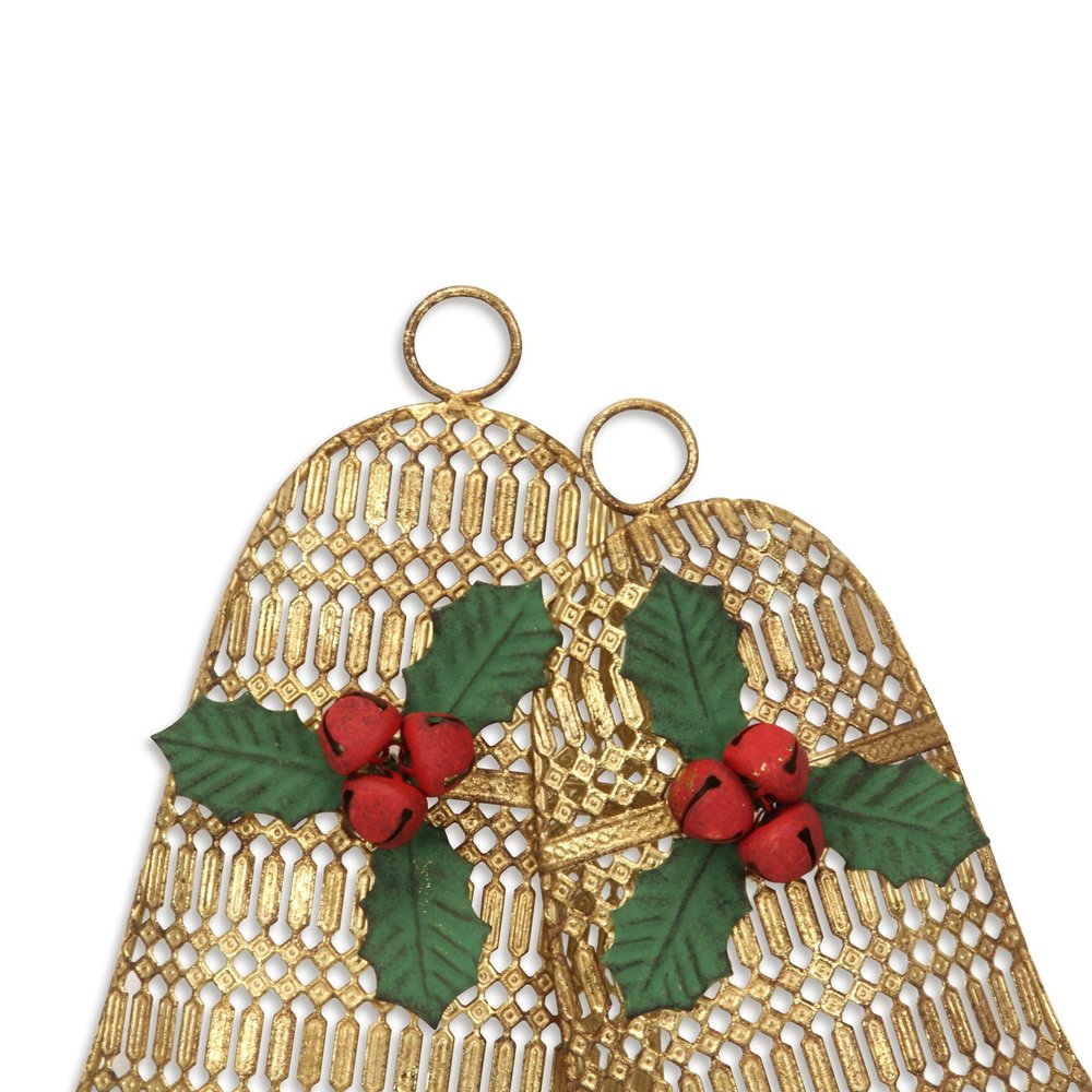 14" X 14" Gold Metal Christmas Bells Hanging Dimensional Sculpture — view 5