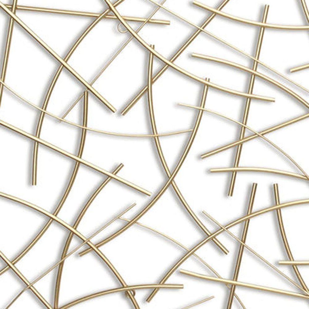24" X 44" Gold Abstract Lines Metal Hanging Dimensional Sculpture — view 7