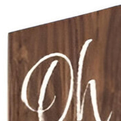 72" Brown And White Solid Wood Hello Porch Sign HomeRoots