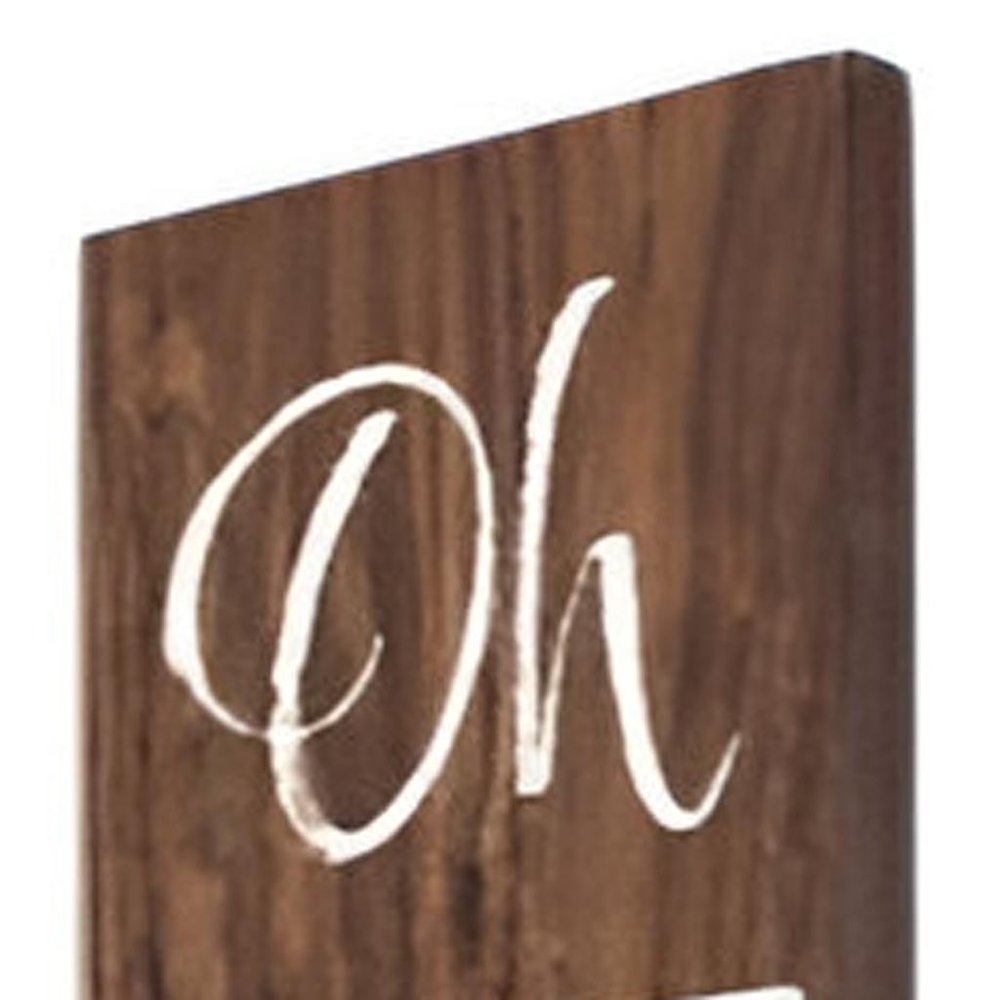 72" Brown And White Solid Wood Hello Porch Sign HomeRoots