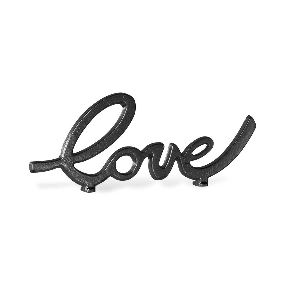 10" Black Cast Iron Love Tabletop Sign HomeRoots