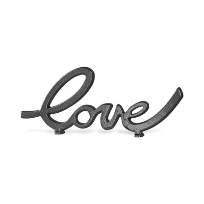 10" Black Cast Iron Love Tabletop Sign HomeRoots