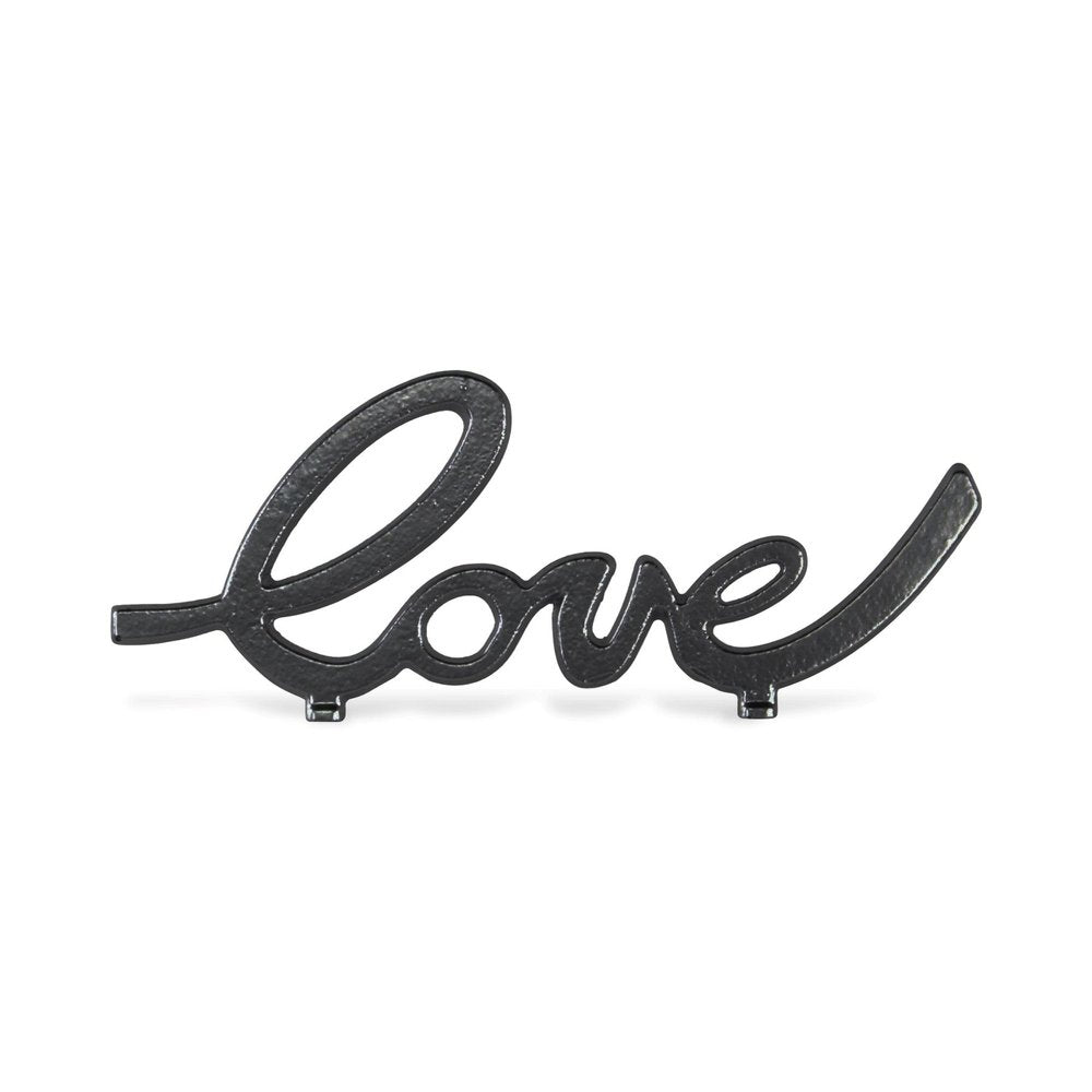 10" Black Cast Iron Love Tabletop Sign HomeRoots