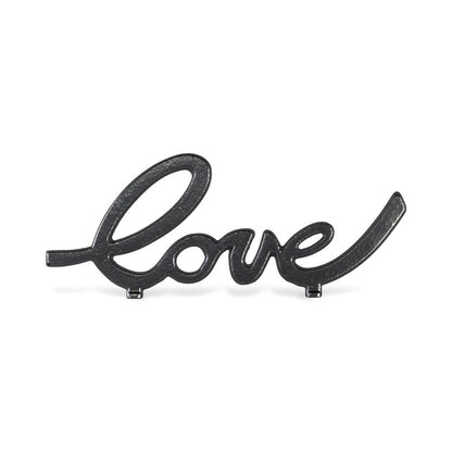 10" Black Cast Iron Love Tabletop Sign HomeRoots